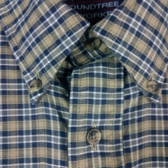 Roundtree & Yorke Green Plaid Button Down Shirt L - Picture 4 of 6
